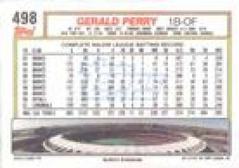 1992 Topps Micro #498 Gerald Perry NM-MT St. Louis Cardinals Baseball Card - Baseball Card Single