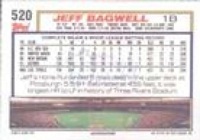 1992 Topps Micro #520 Jeff Bagwell NM-MT Houston Astros Baseball Card - Baseball Card Single