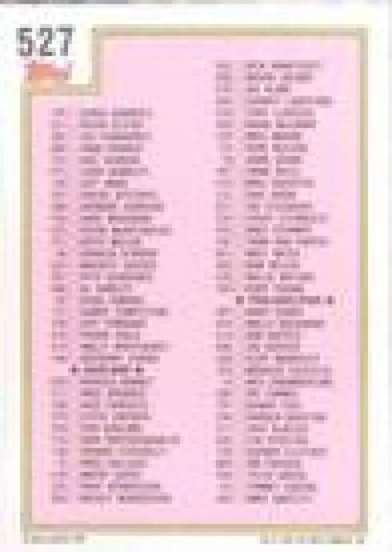 1992 Topps Micro #527 Checklist 397-528 NM-MT Baseball Card - Baseball Card Single