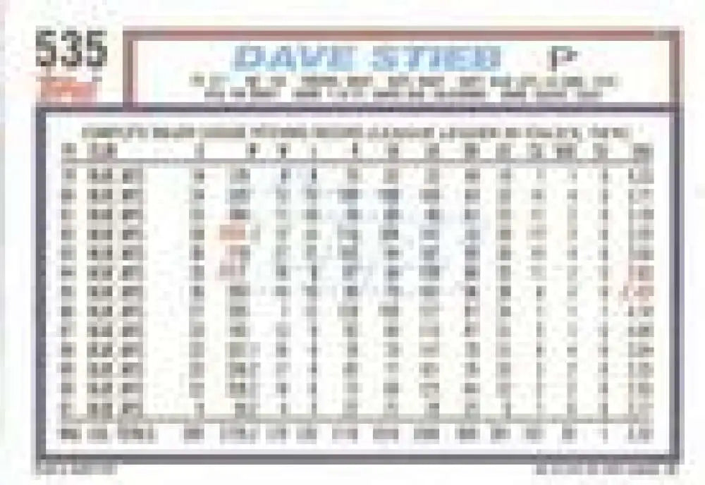 1992 Topps Micro #535 Dave Stieb NM-MT Toronto Blue Jays Baseball Card - Baseball Card Single