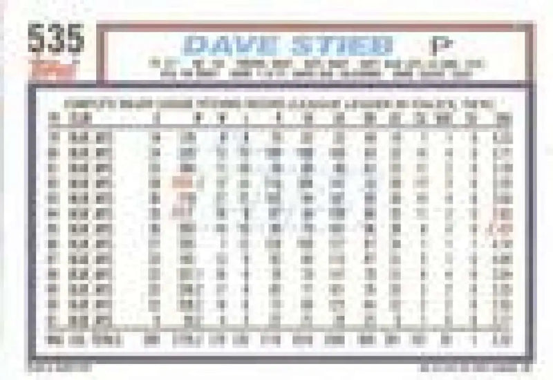 1992 Topps Micro #535 Dave Stieb NM-MT Toronto Blue Jays Baseball Card - Baseball Card Single