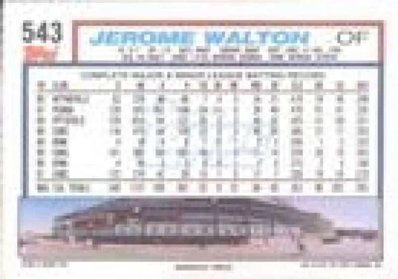 1992 Topps Micro #543 Jerome Walton NM-MT Chicago Cubs Baseball Card - Baseball Card Single