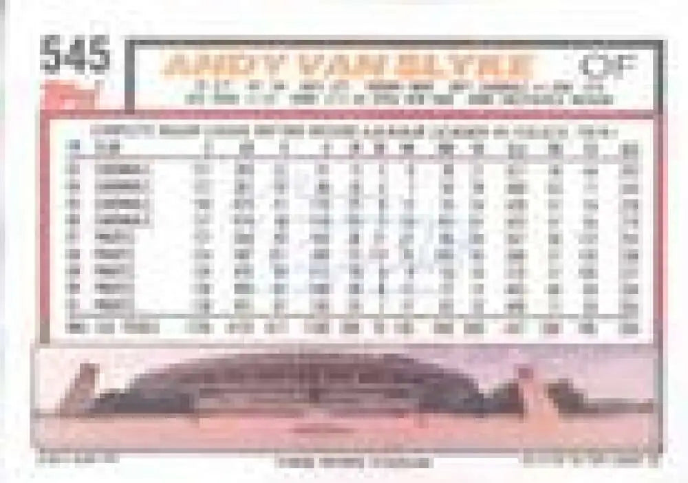 1992 Topps Micro #545 Andy Van Slyke NM-MT Pittsburgh Pirates Baseball Card - Baseball Card Single
