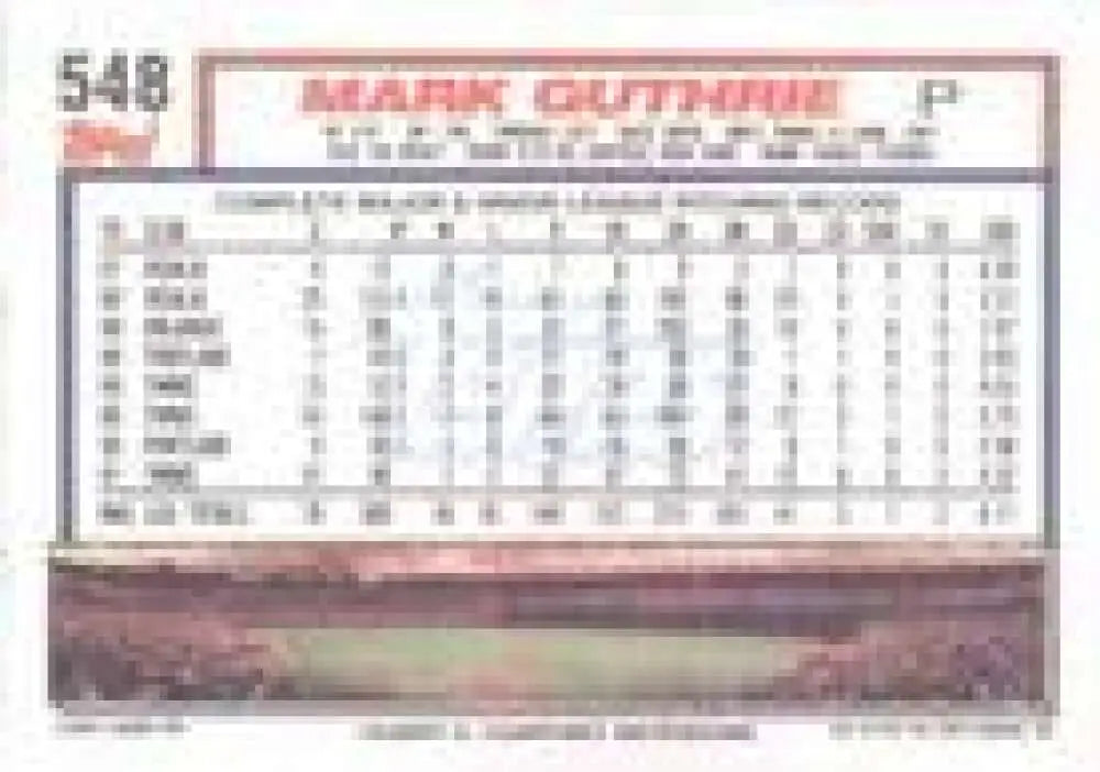 1992 Topps Micro #548 Mark Guthrie NM-MT Minnesota Twins Baseball Card - Baseball Card Single