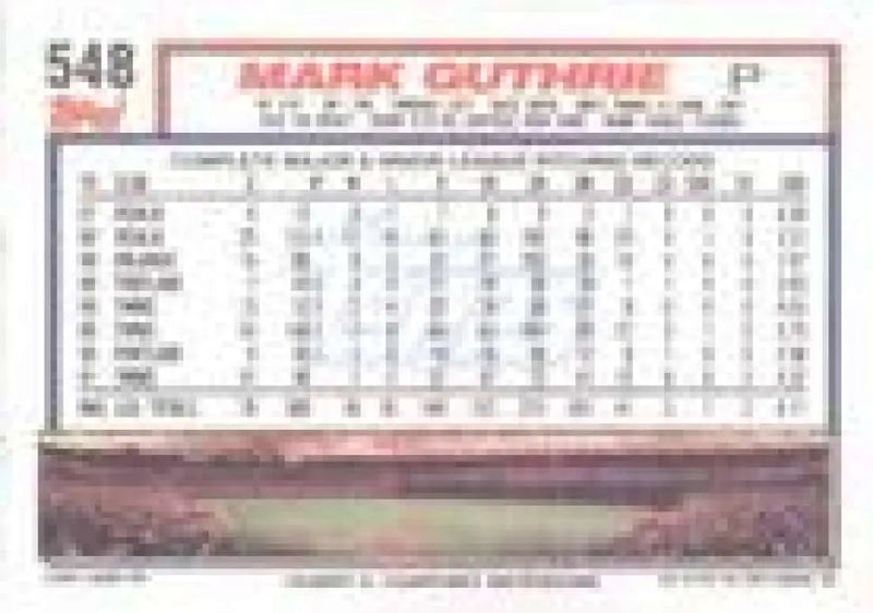 1992 Topps Micro #548 Mark Guthrie NM-MT Minnesota Twins Baseball Card - Baseball Card Single
