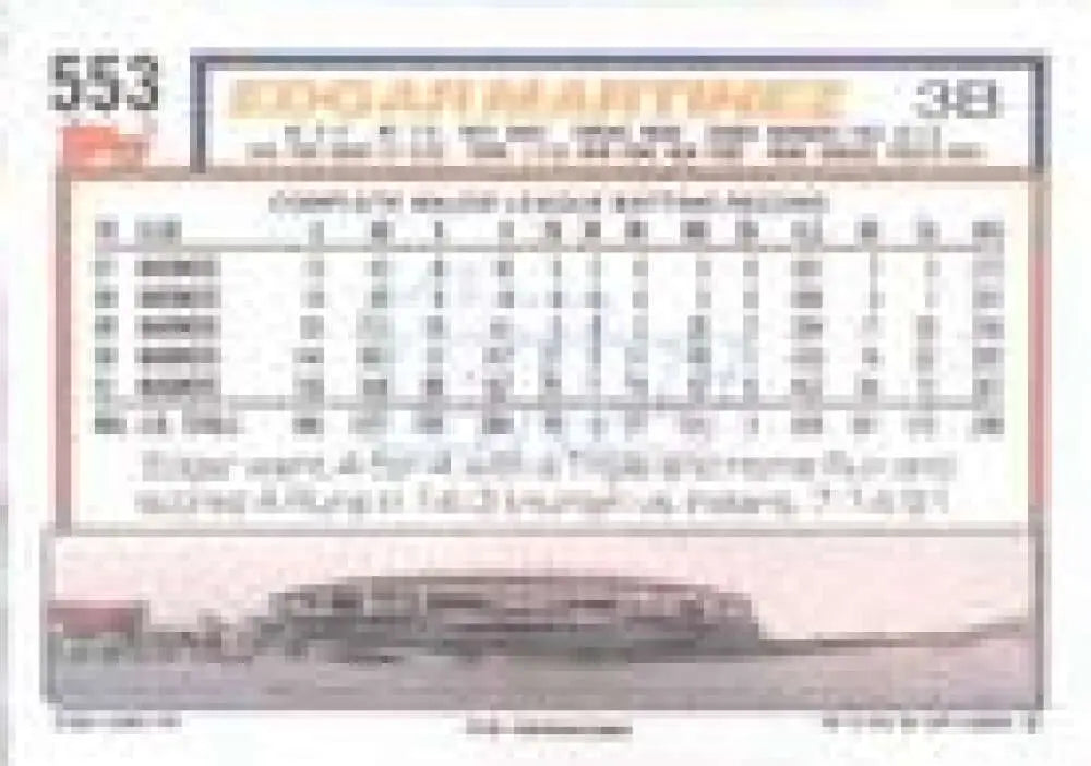 1992 Topps Micro #553 Edgar Martinez NM-MT Seattle Mariners Baseball Card - Baseball Card Single