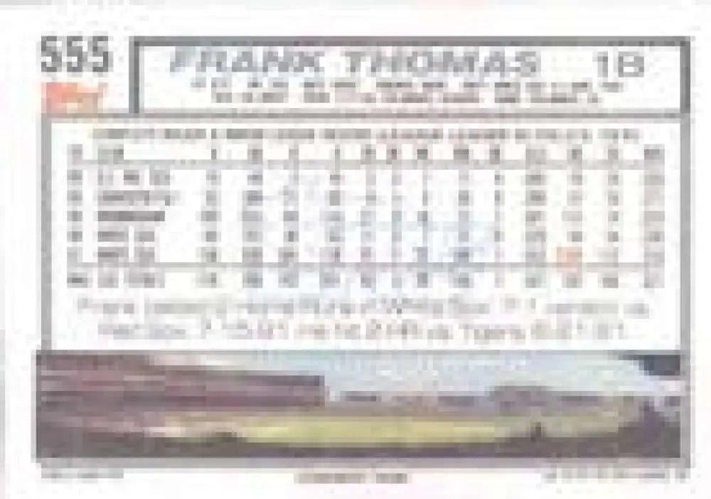 1992 Topps Micro #555 Frank Thomas NM-MT Chicago White Sox Baseball Card - Baseball Card Single