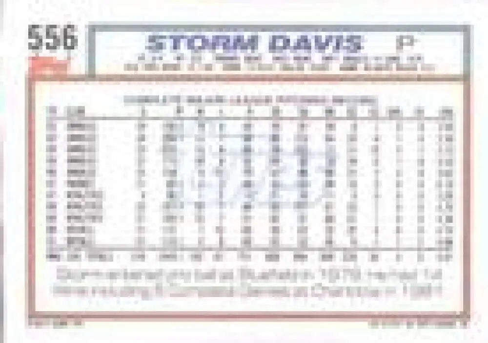 1992 Topps Micro #556 Storm Davis NM-MT Kansas City Royals Baseball Card - Baseball Card Single