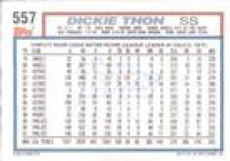1992 Topps Micro #557 Dickie Thon NM-MT Philadelphia Phillies Baseball Card - Baseball Card Single