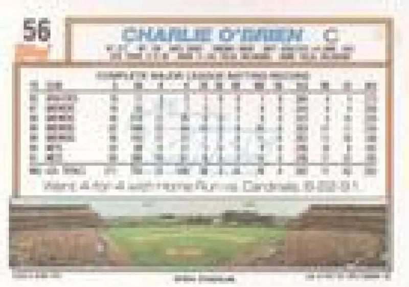 1992 Topps Micro #56 Charlie O’Brien NM-MT New York Mets Baseball Card - Baseball Card Single