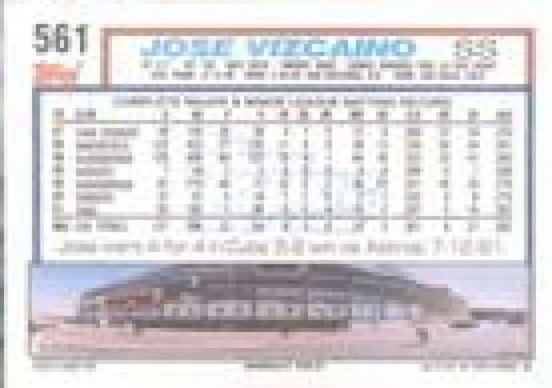1992 Topps Micro #561 Jose Vizcaino NM-MT Chicago Cubs Baseball Card - Baseball Card Single