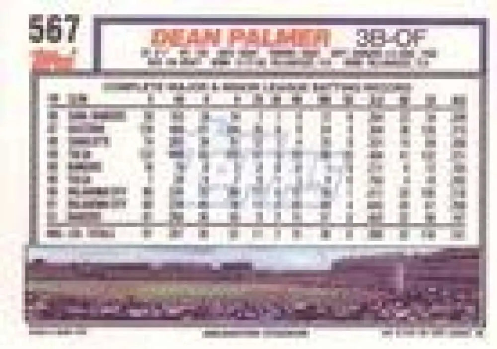 1992 Topps Micro #567 Dean Palmer NM-MT Texas Rangers Baseball Card - Baseball Card Single