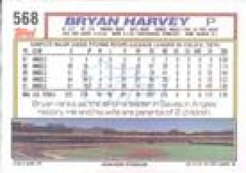 1992 Topps Micro #568 Bryan Harvey NM-MT California Angels Baseball Card - Baseball Card Single