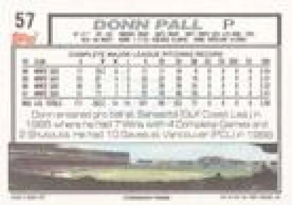 1992 Topps Micro #57 Donn Pall NM-MT Chicago White Sox Baseball Card - Baseball Card Single