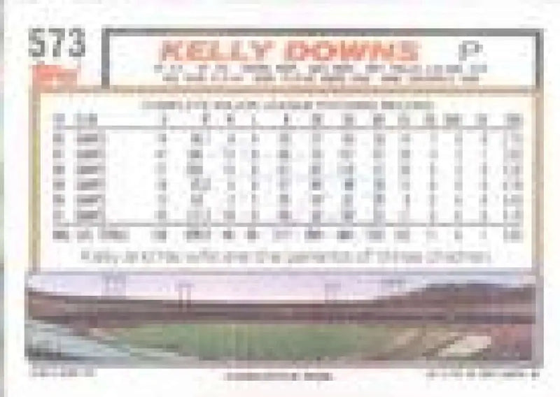 1992 Topps Micro #573 Kelly Downs NM-MT San Francisco Giants Baseball Card - Baseball Card Single
