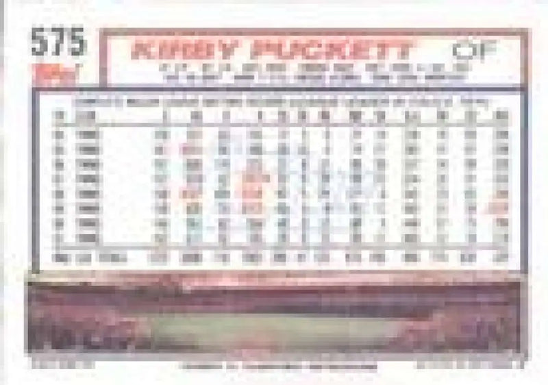 1992 Topps Micro #575 Kirby Puckett NM-MT Minnesota Twins Baseball Card - Baseball Card Single