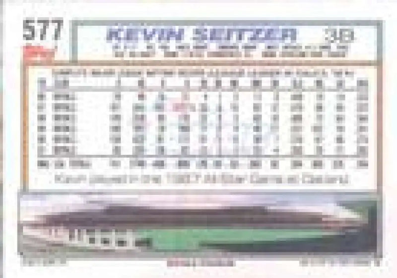 1992 Topps Micro #577 Kevin Seitzer NM-MT Kansas City Royals Baseball Card - Baseball Card Single