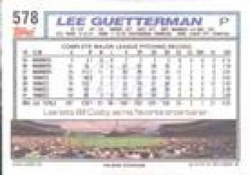 1992 Topps Micro #578 Lee Guetterman NM-MT New York Yankees Baseball Card - Baseball Card Single