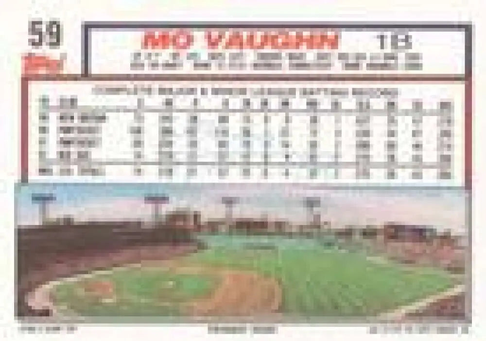 1992 Topps Micro #59 Mo Vaughn NM-MT Boston Red Sox Baseball Card - Baseball Card Single