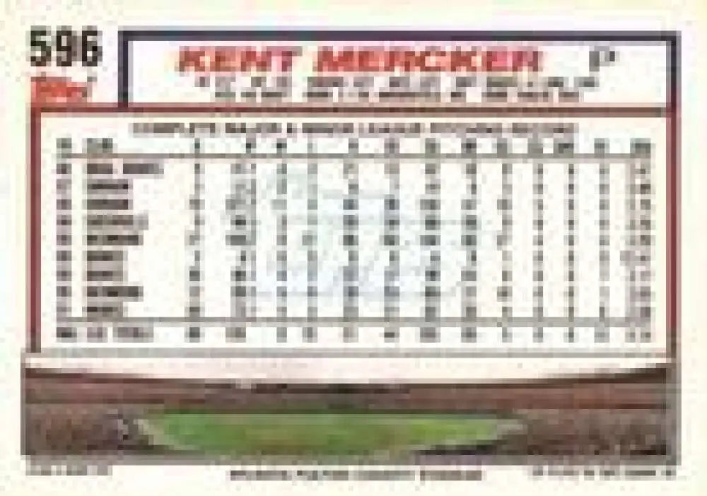 1992 Topps Micro #596 Kent Mercker NM-MT Atlanta Braves Baseball Card - Baseball Card Single