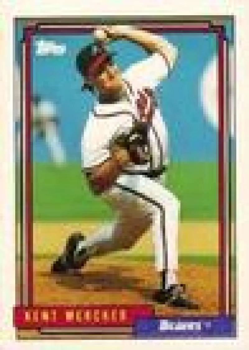 1992 Topps Micro #596 Kent Mercker NM-MT Atlanta Braves Baseball Card - Baseball Card Single