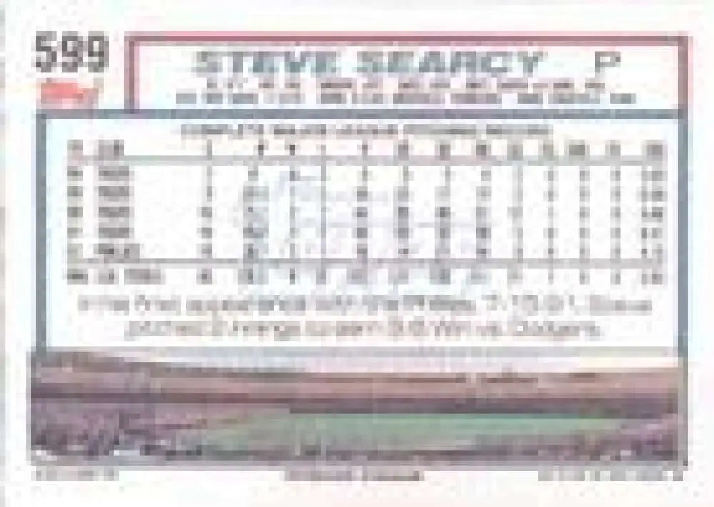 1992 Topps Micro #599 Steve Searcy NM-MT Philadelphia Phillies Baseball Card - Baseball Card Single
