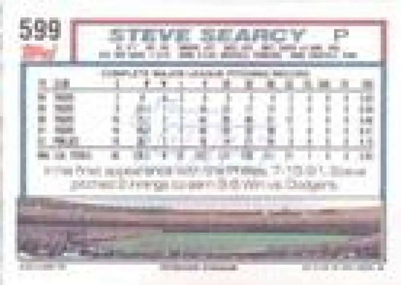 1992 Topps Micro #599 Steve Searcy NM-MT Philadelphia Phillies Baseball Card - Baseball Card Single