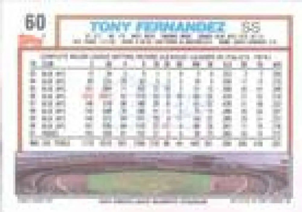1992 Topps Micro #60 Tony Fernandez NM-MT San Diego Padres Baseball Card - Baseball Card Single