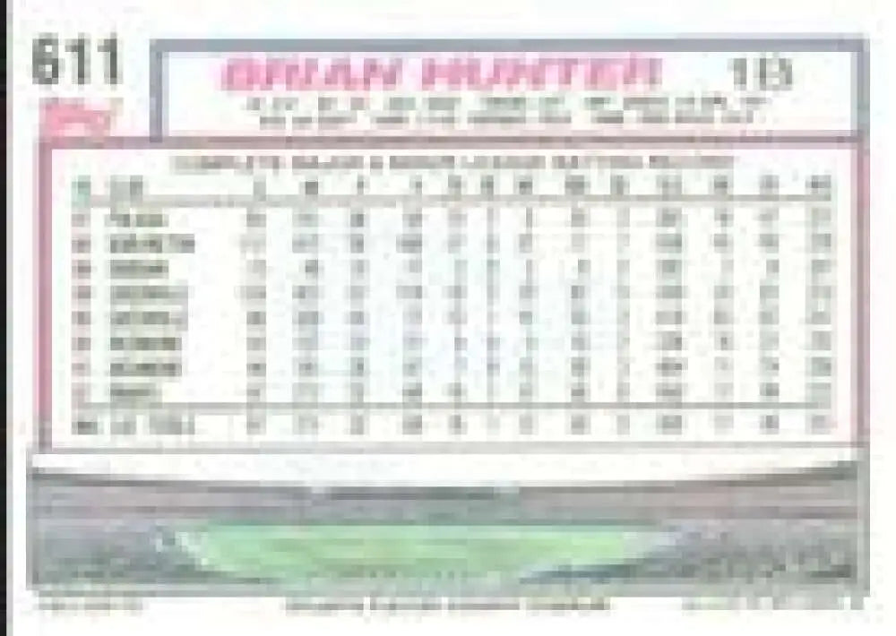 1992 Topps Micro #611 Brian Hunter NM-MT Atlanta Braves Baseball Card - Baseball Card Single