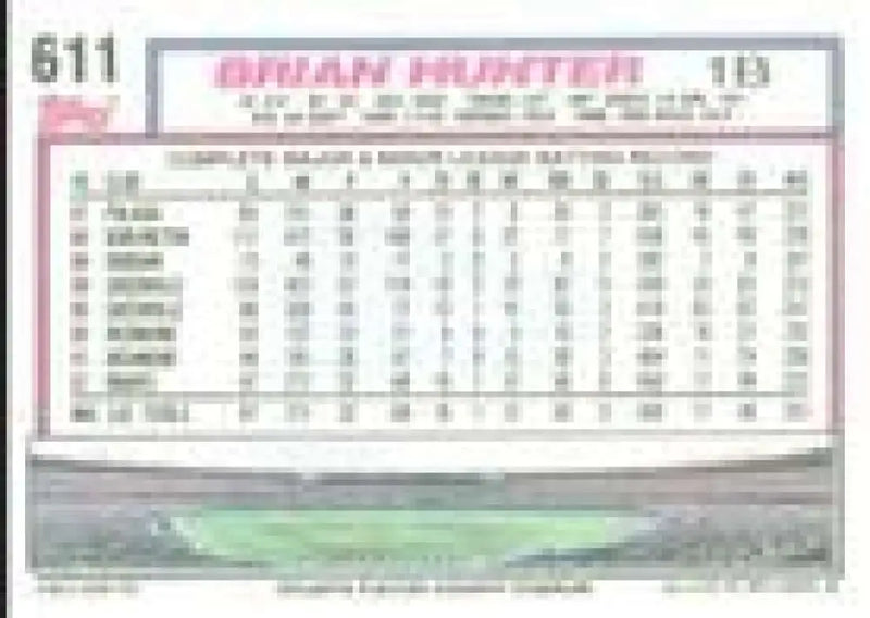 1992 Topps Micro #611 Brian Hunter NM-MT Atlanta Braves Baseball Card - Baseball Card Single