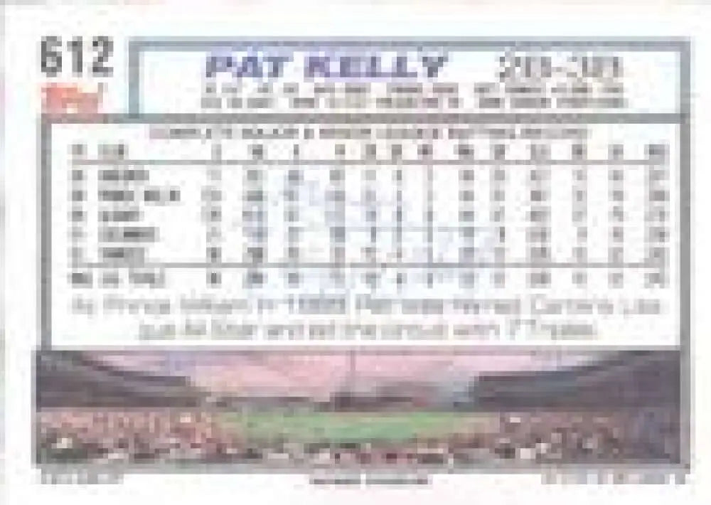 1992 Topps Micro #612 Pat Kelly NM-MT New York Yankees Baseball Card - Baseball Card Single