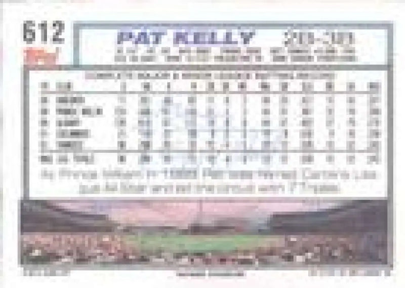 1992 Topps Micro #612 Pat Kelly NM-MT New York Yankees Baseball Card - Baseball Card Single