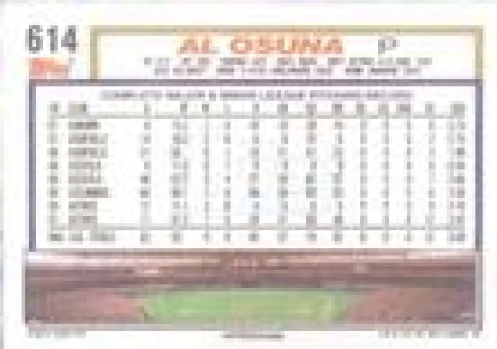 1992 Topps Micro #614 Al Osuna NM-MT Houston Astros Baseball Card - Baseball Card Single