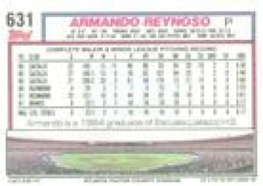 1992 Topps Micro #631 Armando Reynoso NM-MT RC Rookie Atlanta Braves Baseball Card - Baseball Card Single