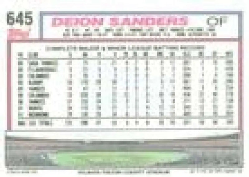 1992 Topps Micro #645 Deion Sanders NM-MT Atlanta Braves Baseball Card - Baseball Card Single