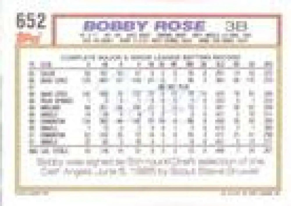 1992 Topps Micro #652 Bobby Rose NM-MT California Angels Baseball Card - Baseball Card Single