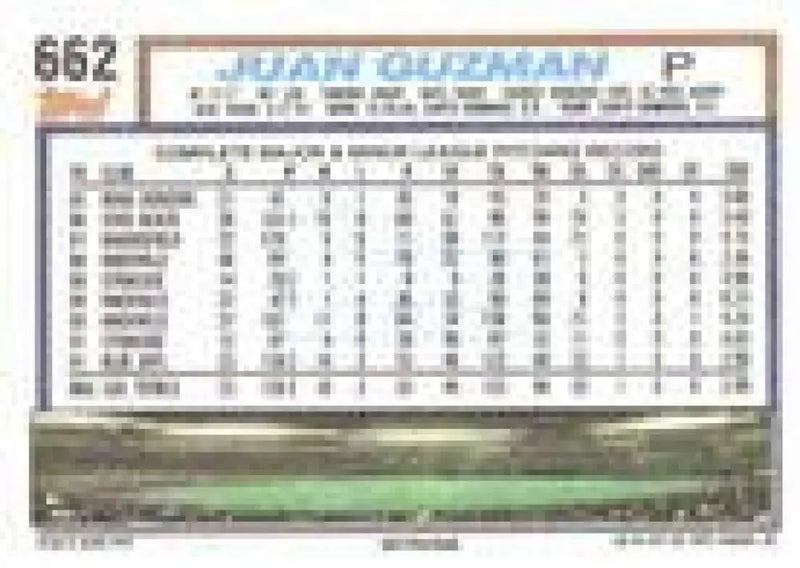 1992 Topps Micro #662 Juan Guzman NM-MT Toronto Blue Jays Baseball Card - Baseball Card Single