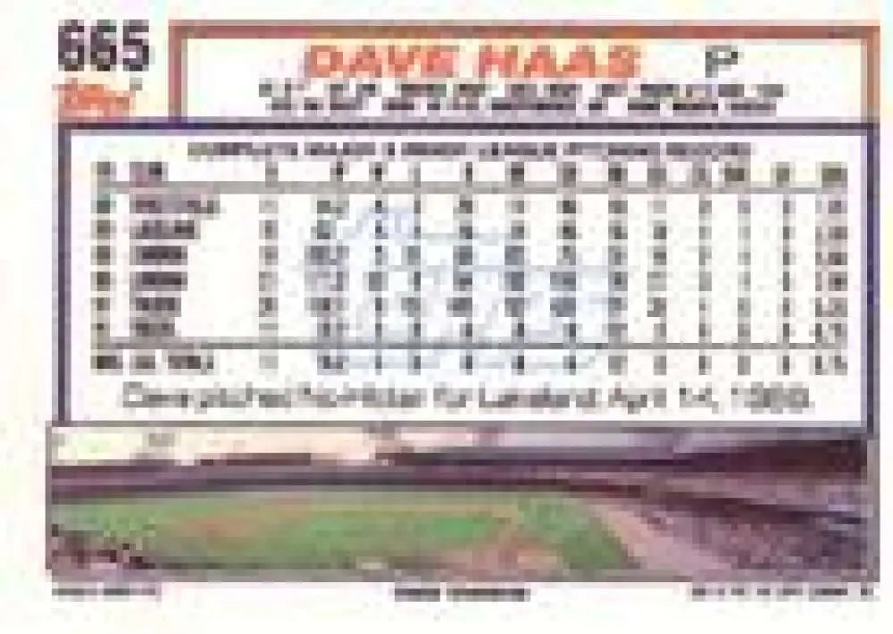 1992 Topps Micro #665 Dave Haas NM-MT Detroit Tigers Baseball Card - Baseball Card Single