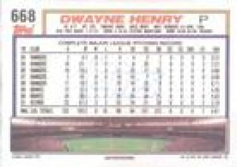 1992 Topps Micro #668 Dwayne Henry NM-MT Houston Astros Baseball Card - Baseball Card Single