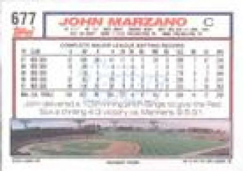 1992 Topps Micro #677 John Marzano NM-MT Boston Red Sox Baseball Card - Baseball Card Single