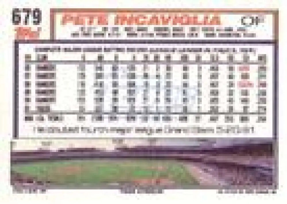 1992 Topps Micro #679 Pete Incaviglia NM-MT Detroit Tigers Baseball Card - Baseball Card Single