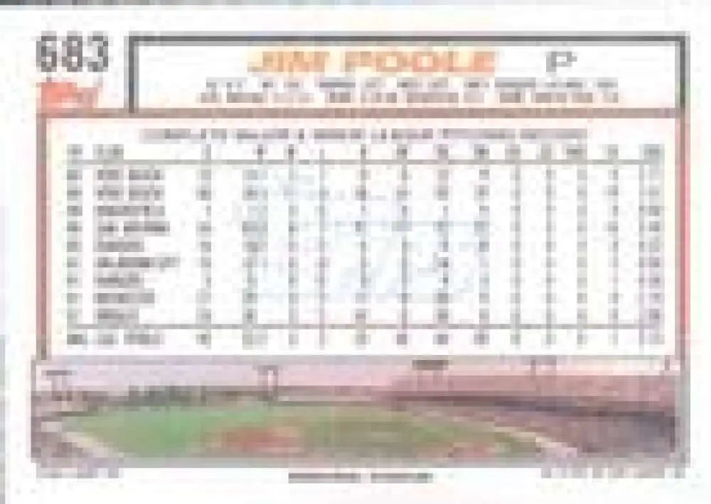 1992 Topps Micro #683 Jim Poole NM-MT Baltimore Orioles Baseball Card - Baseball Card Single
