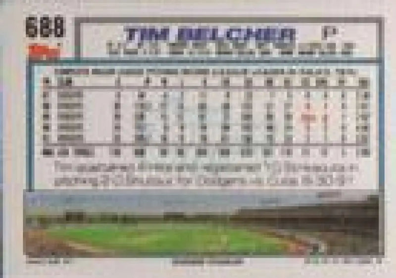 1992 Topps Micro #688 Tim Belcher NM-MT Los Angeles Dodgers Baseball Card - Baseball Card Single