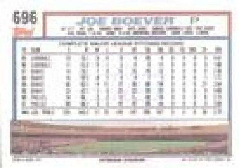 1992 Topps Micro #696 Joe Boever NM-MT Philadelphia Phillies Baseball Card - Baseball Card Single