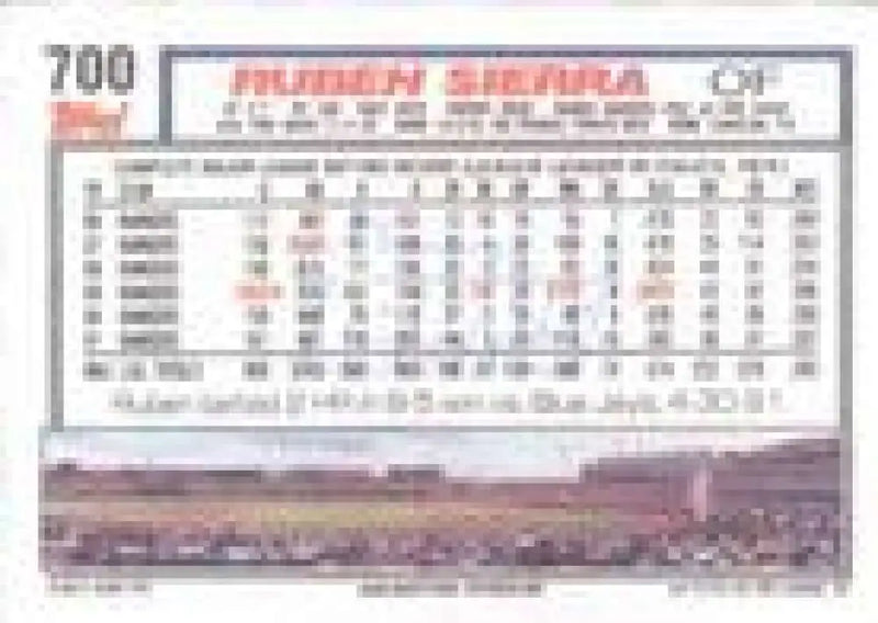 1992 Topps Micro #700 Ruben Sierra NM-MT Texas Rangers Baseball Card - Baseball Card Single