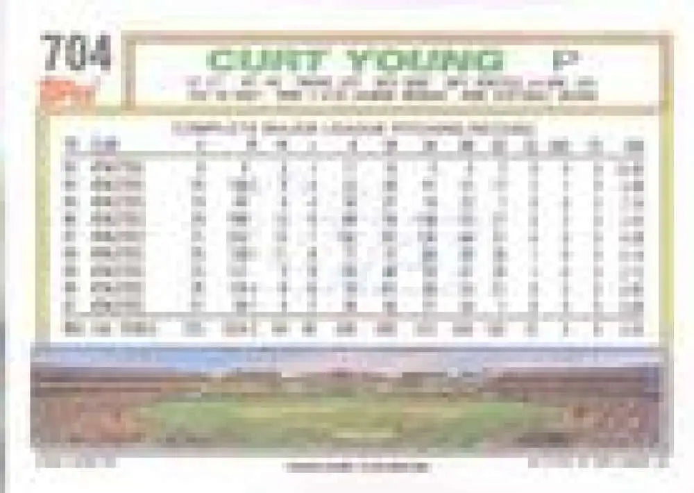 1992 Topps Micro #704 Curt Young NM-MT Oakland Athletics Baseball Card - Baseball Card Single