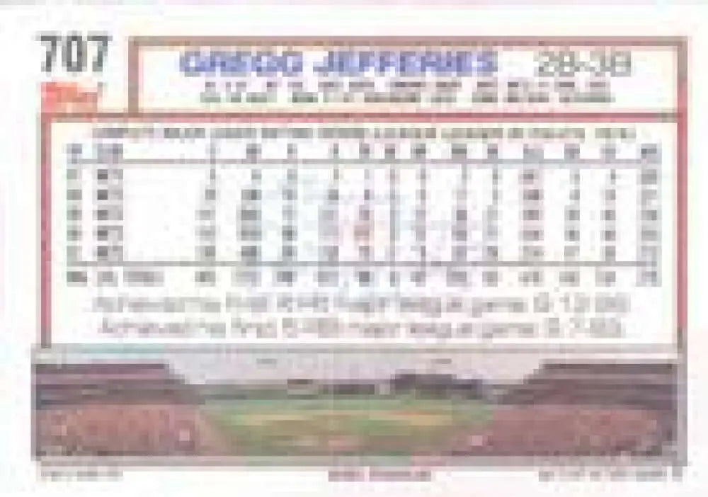 1992 Topps Micro #707 Gregg Jefferies NM-MT New York Mets Baseball Card - Baseball Card Single