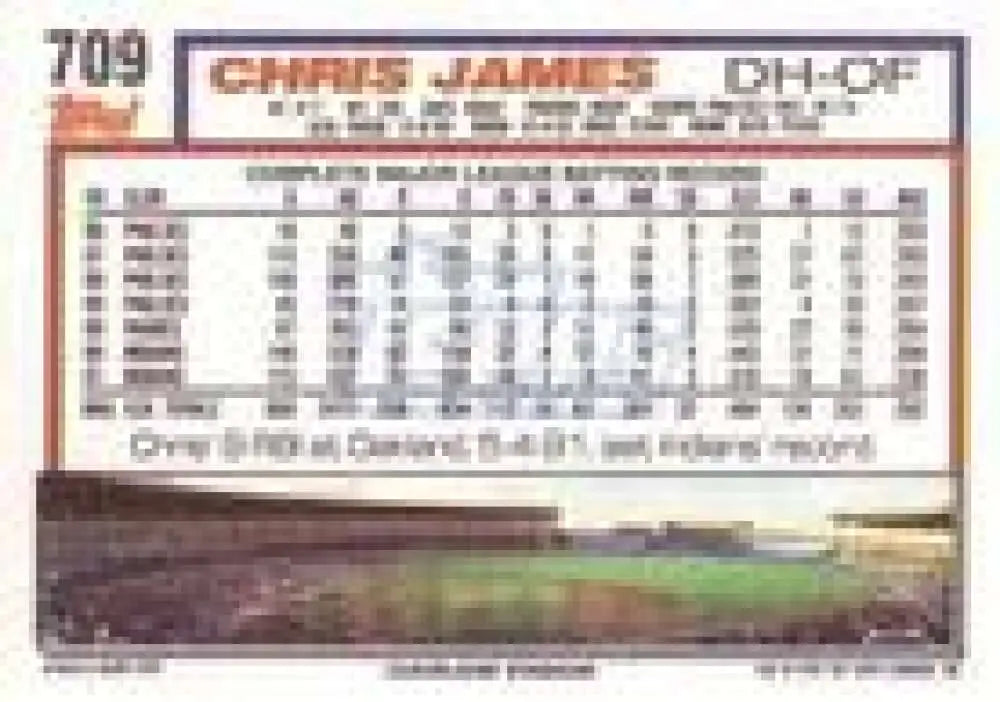 1992 Topps Micro #709 Chris James NM-MT Cleveland Indians Baseball Card - Baseball Card Single