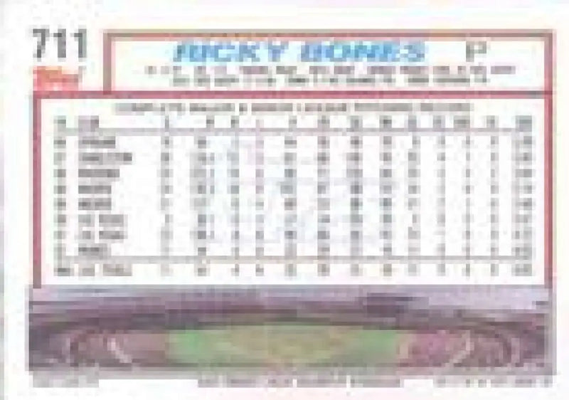 1992 Topps Micro #711 Ricky Bones NM-MT San Diego Padres Baseball Card - Baseball Card Single