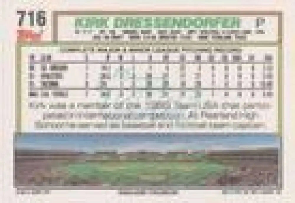 1992 Topps Micro #716 Kirk Dressendorfer NM-MT Oakland Athletics Baseball Card - Baseball Card Single